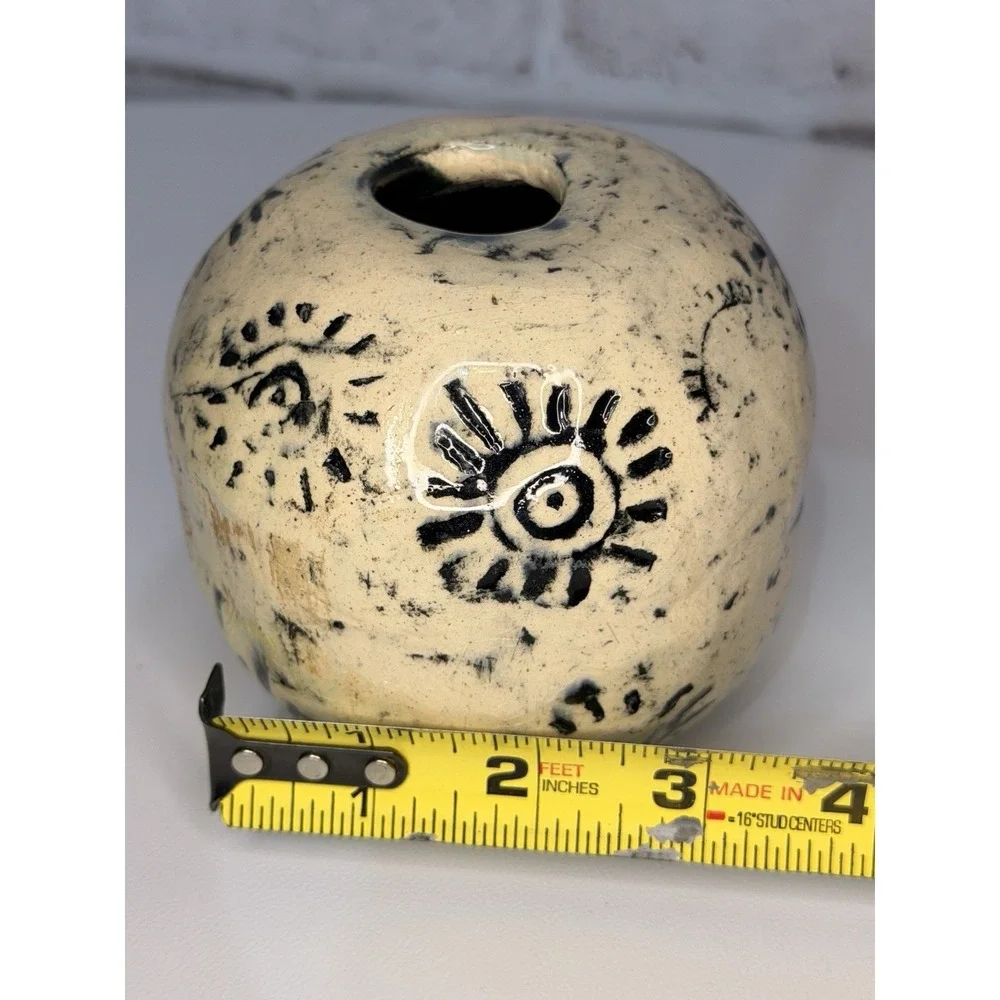 VTG‎ Handmade Studio Pottery Bud Vase Rustic Speckled Ceramic One Stem Boho